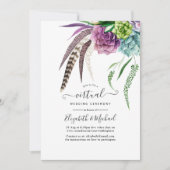 Mystical Boho Succulent Online Virtual Wedding Einladung (Vorderseite)