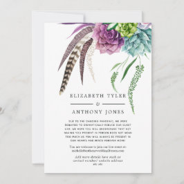 Mystical Boho Succulent Wedding Reduced Guest List Ankündigung