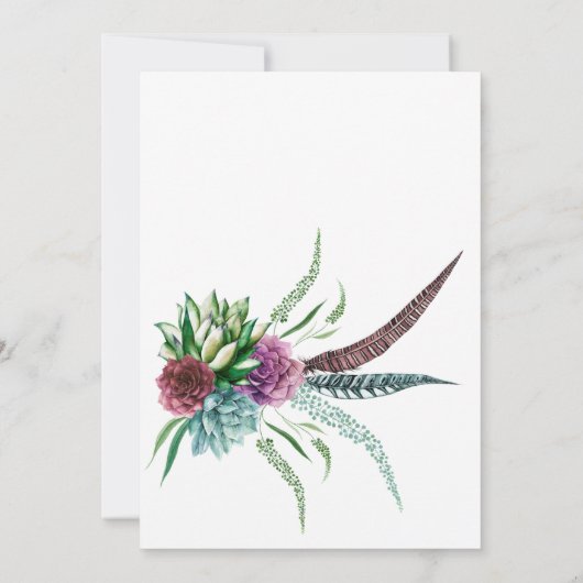Mystical Boho Succulent Wedding Update Einladung (Rückseite)