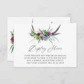 Mystical Boho Sukkuläres Brautparty Display Begleitkarte (Vorne/Hinten)