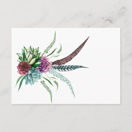 Mystical Boho Sukkuläres Brautparty Display Begleitkarte (Rückseite)