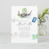 Mystical Boho Sukkulent Miss zu Mrs. Brautparty Einladung (Stehend Vorderseite)