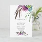 Mystical Boho Sukkulente Feier zum Foto des Lebens Einladung (Stehend Vorderseite)