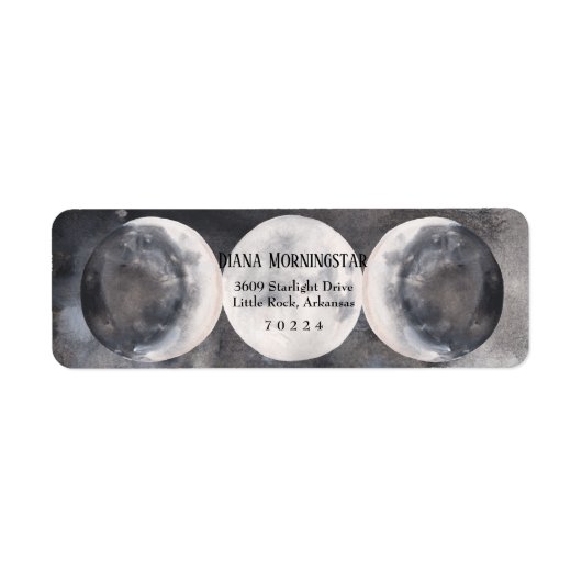 Mystical Boho Triple Moon Wicca Rücksendeadresse (Vorne)