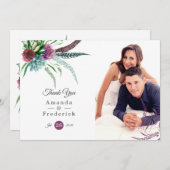 Mystical Boho Watercolor Sukkulente Hochzeit Dankeskarte (Vorne/Hinten)