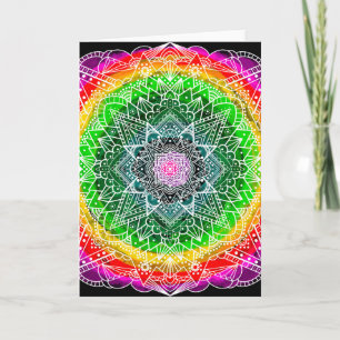 Mystical Bolly Colored Color Burst Mandala Karte