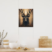 MYSTICAL BUCK HOLZ PANACH ART POSTER (Küche)