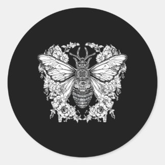 Mystical Butterfly Moth Dark Academica Occult Goth Runder Aufkleber