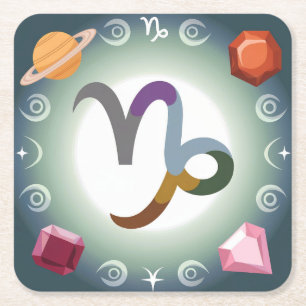 Mystical Capricorn Zodiac Untersetzer Set