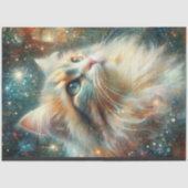 Mystical Cat Among the Blooms Whimsical Decoupage Seidenpapier (Vorderseite)