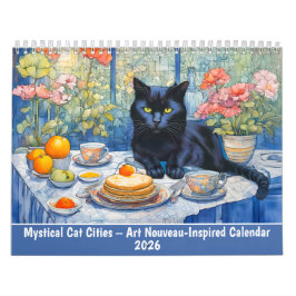Mystical Cat Cities Art Nouveau-Inspired Calendar Kalender