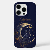 Mystical Cat Crescent Moon - Custom Celestial Gift Case-Mate iPhone Hülle (Rückseite)