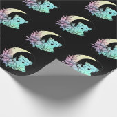 Mystical Cat Crescent Moon Pastel Goth Wicca Geschenkpapier (Ecke)