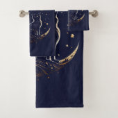 Mystical Cat Moon - Personalisiertes Geschenk der Badhandtuch Set (Insitu)