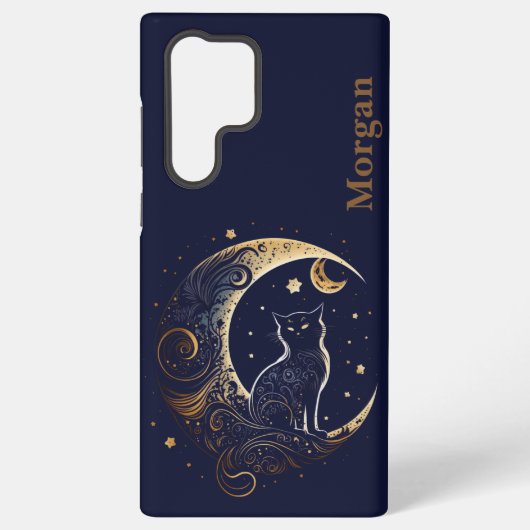 Mystical Cat Moon - Personalisiertes Geschenk der  Samsung Galaxy Hülle (Rückseite)