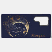 Mystical Cat Moon - Personalisiertes Geschenk der  Samsung Galaxy Hülle (Rückseite (Horizontal))