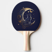 Mystical Cat Moon - Personalisiertes Geschenk der Tischtennis Schläger (Rückseite)