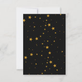 Mystical Celestial Black and Gold Wedding RSVP Karte (Rückseite)