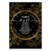 Mystical Celestial Black and Gold Wedding Tischnummer (Vorderseite)