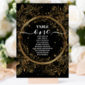 Mystical Celestial Black and Gold Wedding Tischnummer