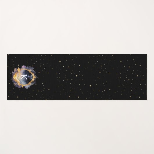 Mystical Celestial Blue Gold Yogamatte (Vorderseite (Horizontal))