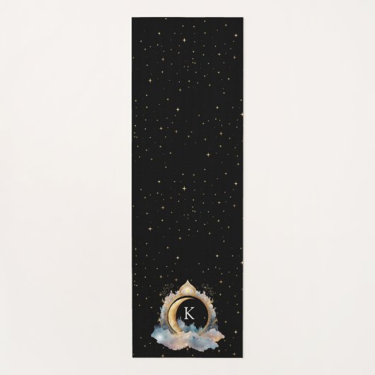 Mystical Celestial Blue Gold Yogamatte (Vorderseite)