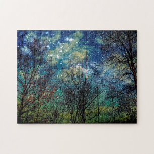 Mystical Celestial Forest Trees Nature Puzzle