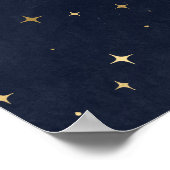 Mystical Celestial Gold Moon Clouds Wedding Poster (Ecke)
