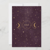 Mystical Celestial Gold Moon Clouds Wedding Save The Date (Rückseite)