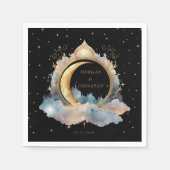 Mystical Celestial Gold Moon Wedding Napkins Serviette (Vorderseite)