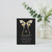 Mystical Celestial Gold Moth Business Card Visitenkarte (Stehend Vorderseite)