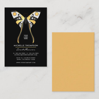 Mystical Celestial Gold Moth Business Card Visitenkarte