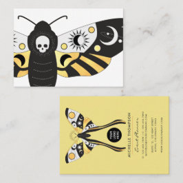 Mystical Celestial Gold Moths Business Card Visitenkarte