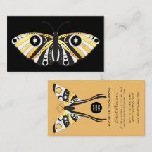 Mystical Celestial Gold Moths Business Card