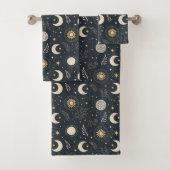 Mystical Celestial Moon Pattern Badhandtuch Set (Insitu)