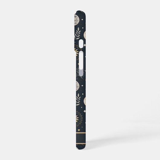 Mystical Celestial Moon Pattern Custom Name iPhone 16 Hülle (Linke Seite)