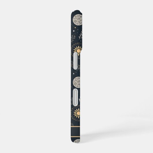 Mystical Celestial Moon Pattern Custom Name iPhone 16 Hülle (Rechte Seite)