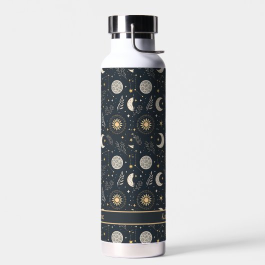 Mystical Celestial Moon Pattern Custom Name Trinkflasche (Links)