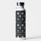 Mystical Celestial Moon Pattern Custom Name Trinkflasche (Rechts)