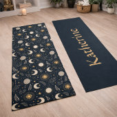 Mystical Celestial Moon Pattern Custom Name Yogamatte