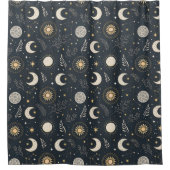 Mystical Celestial Moon Pattern Duschvorhang (Vorderseite)