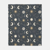 Mystical Celestial Moon Pattern Fleecedecke (Vorderseite)