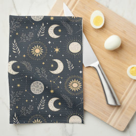 Mystical Celestial Moon Pattern Geschirrtuch