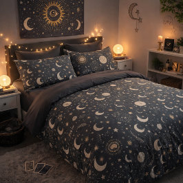 Mystical Celestial Moon Pattern Kissenbezug