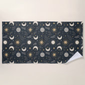 Mystical Celestial Moon Pattern  Strandtuch (Vorderseite)