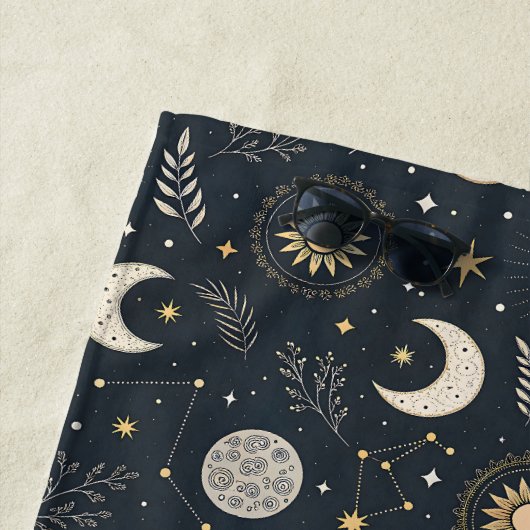 Mystical Celestial Moon Pattern Strandtuch (Beispiel)