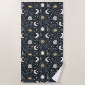 Mystical Celestial Moon Pattern  Strandtuch (Vorderseite)