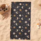 Mystical Celestial Moon Pattern Strandtuch