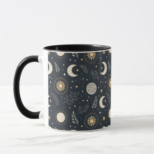 Mystical Celestial Moon Pattern Tasse (Links)