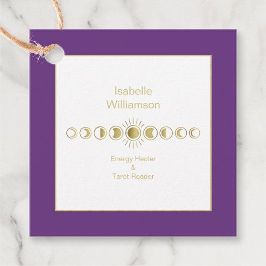 Mystical Celestial Moon Phase Amethyst Spirituell Geschenkanhänger (Vorderseite)